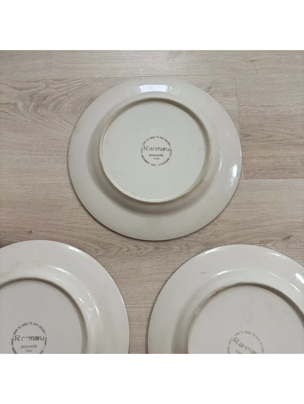 (3) Ranmaru Debonaire White Floral Dinner Plates 10.5